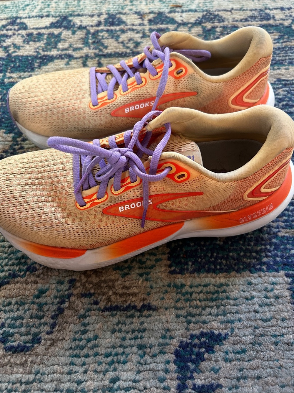 Brooks Glycerin 21 Women’s Size 10 Running Shoes Orange Purple